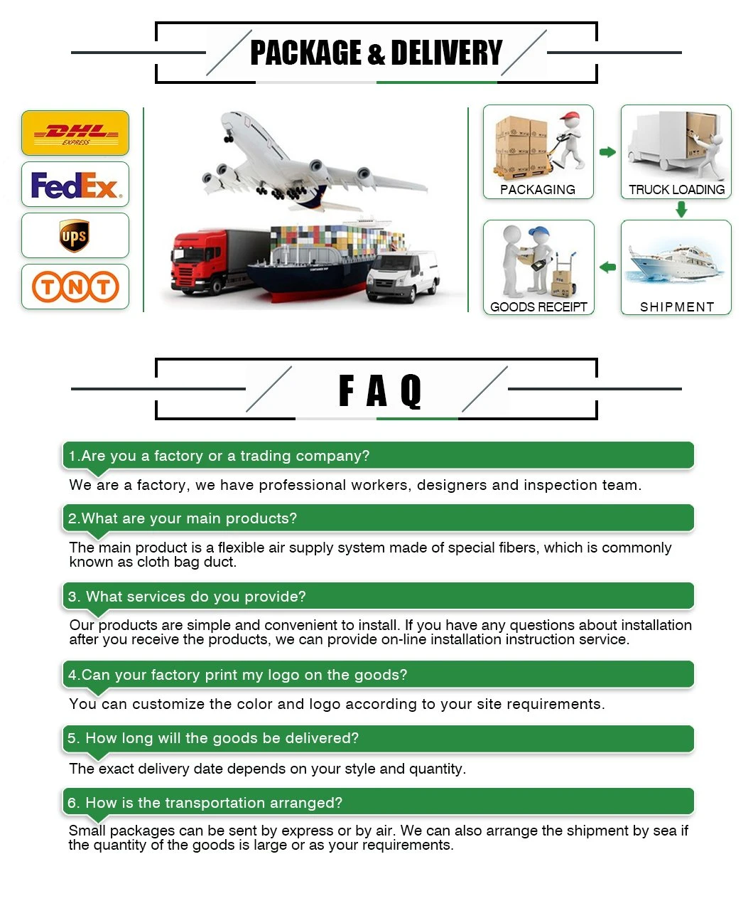 Customized HVAC Fabric Ducting Textile Air Ducts Air Supply System Air Dispersion System