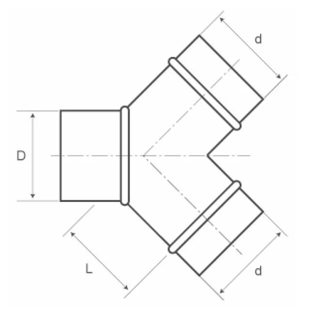 HVAC Steel Ductwork Connect Branch Y Spiral Duct Fitting