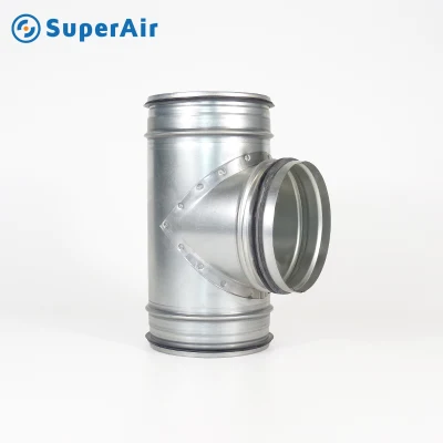 HVAC Spiral Duct Fitting 90 Degree T Piece